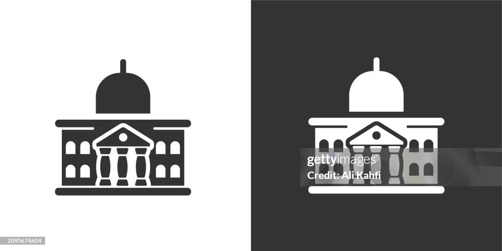 Government solid icons. Containing data, strategy, planning, research solid icons collection. Vector illustration. For website design, symbol, app, template, ui, etc