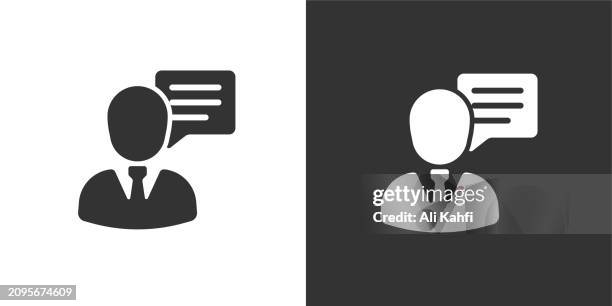 solid icons. containing data, strategy, planning, research solid icons collection. vector illustration. for website design, logo, app, template, ui, etc - man speech bubble stock illustrations