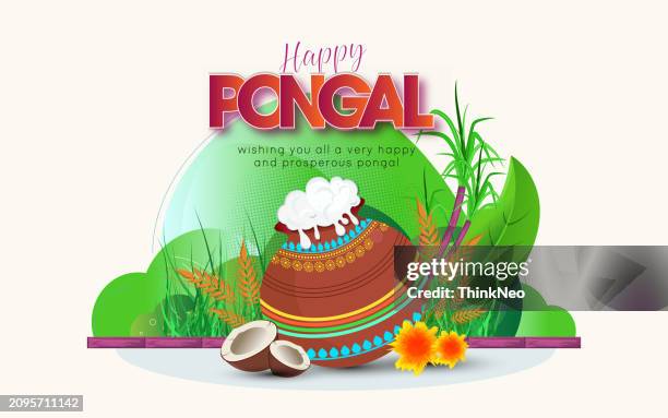 happy pongal greeting background - makar sankranti stock illustrations