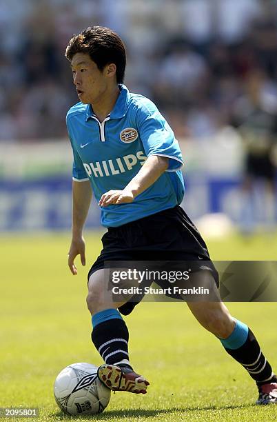 Park Ji Sung of PSV Eindhoven runs with the ball during the Holland Casino Eredivisie match between FC Groningen and PSV Eindhoven held on May 29,...