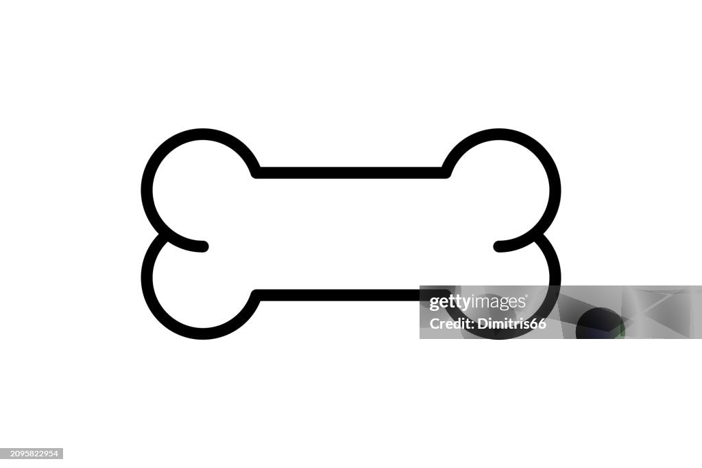 Icono de hueso con trazo editable