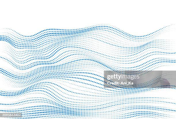 illustrazioni stock, clip art, cartoni animati e icone di tendenza di sfondo astratto con onde mezzitoni - motivo a onde