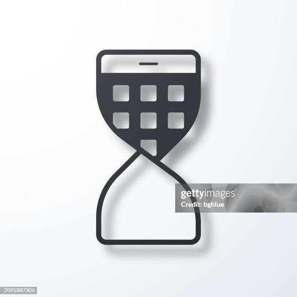 flexible smartphone. icon with shadow on white background - iphone isolated back stock illustrations