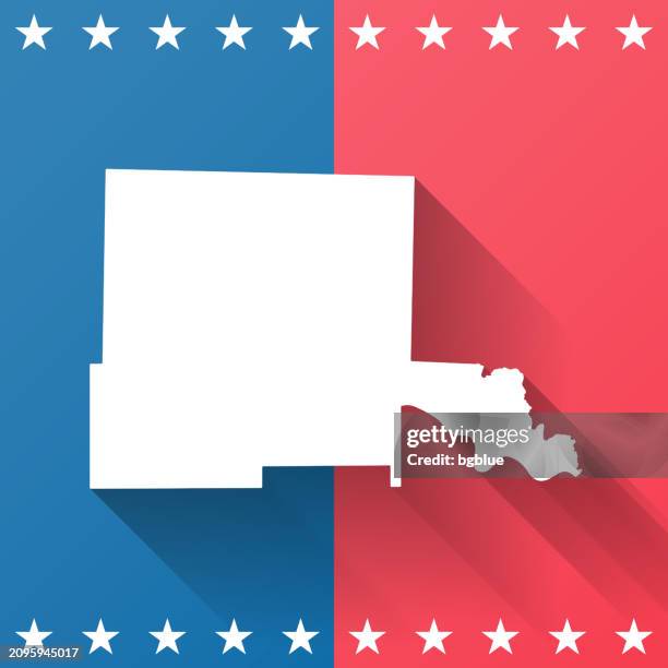 jefferson county, arkansas. map on blue and red background - pine bluff arkansas stock illustrations