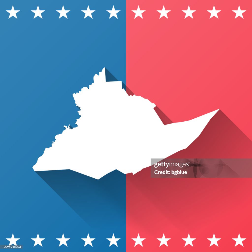 Centre County, Pennsylvania. Map on blue and red background