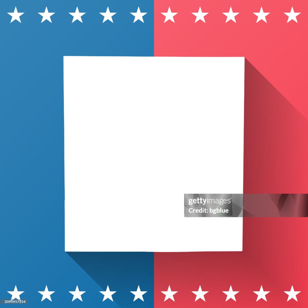 Elkhart County, Indiana. Map on blue and red background