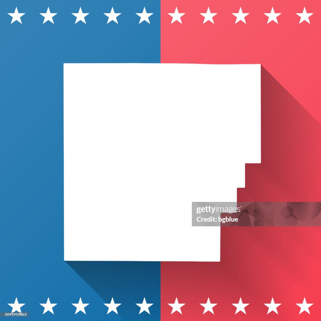 Hancock County, Ohio. Map on blue and red background