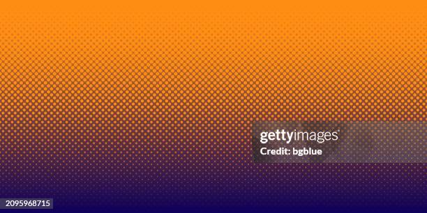 halftone background with orange gradient - trendy design - blue brown background stock illustrations