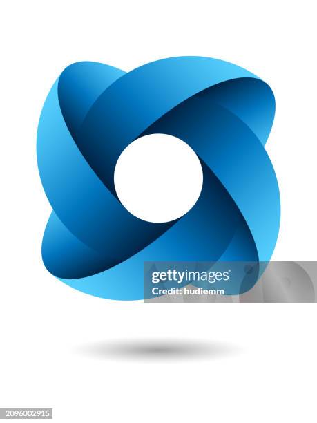 vektorabstraktes wirbelmuster-logosymbol isoliert - strudel geometrische form stock-grafiken, -clipart, -cartoons und -symbole
