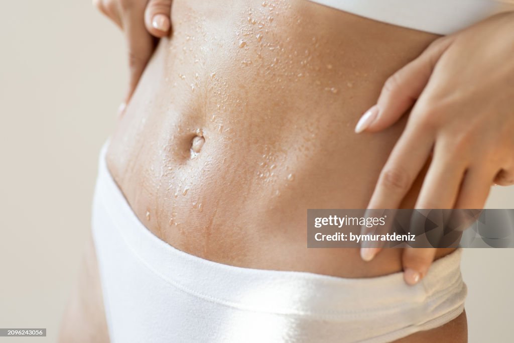 Cropped slim female body