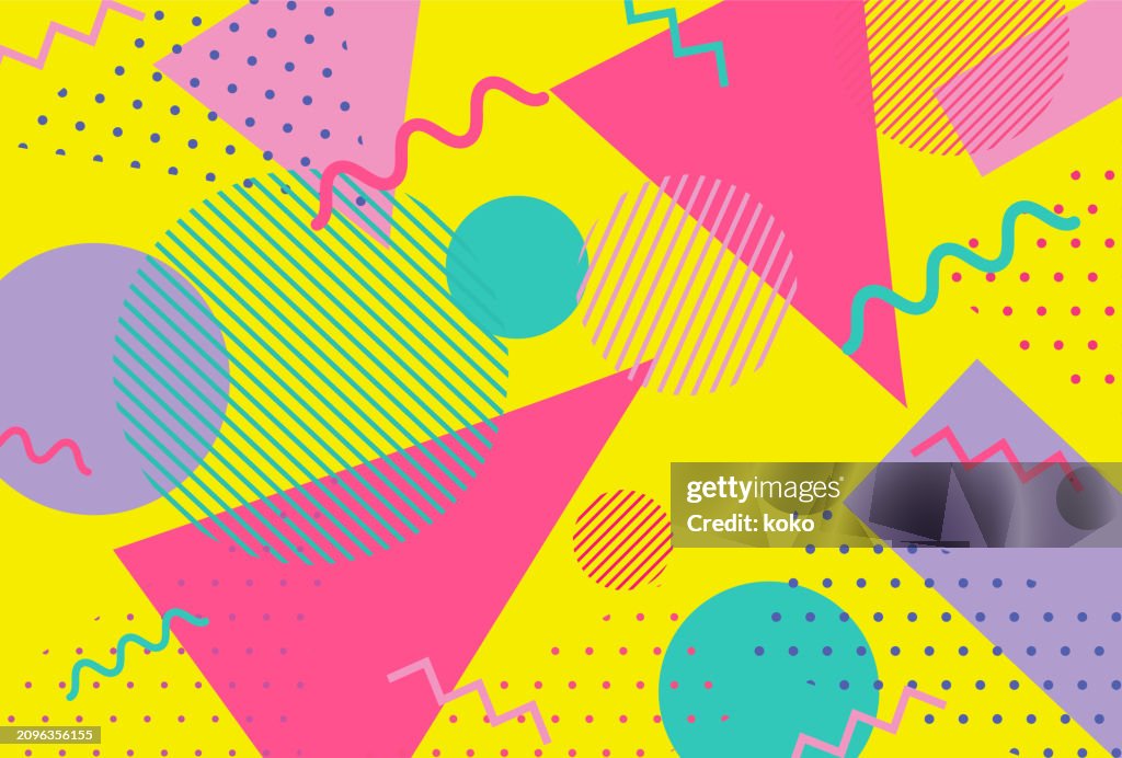 Geometric Pattern Background. Design in 1990s Style. banners, advertisements.