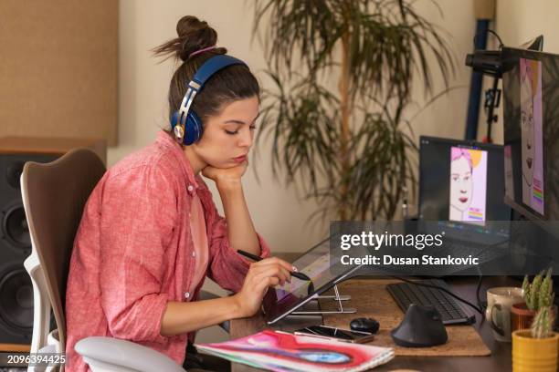 creating pride artwork on tablet - human rights drawing stock pictures, royalty-free photos & images