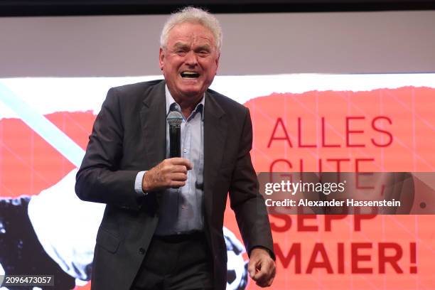 Sepp Maier attends the opening of the special exhibition 'All the best, Sepp Maier!' celebrating Sepp Maier's 80th birthday at FC Bayern Museum on...