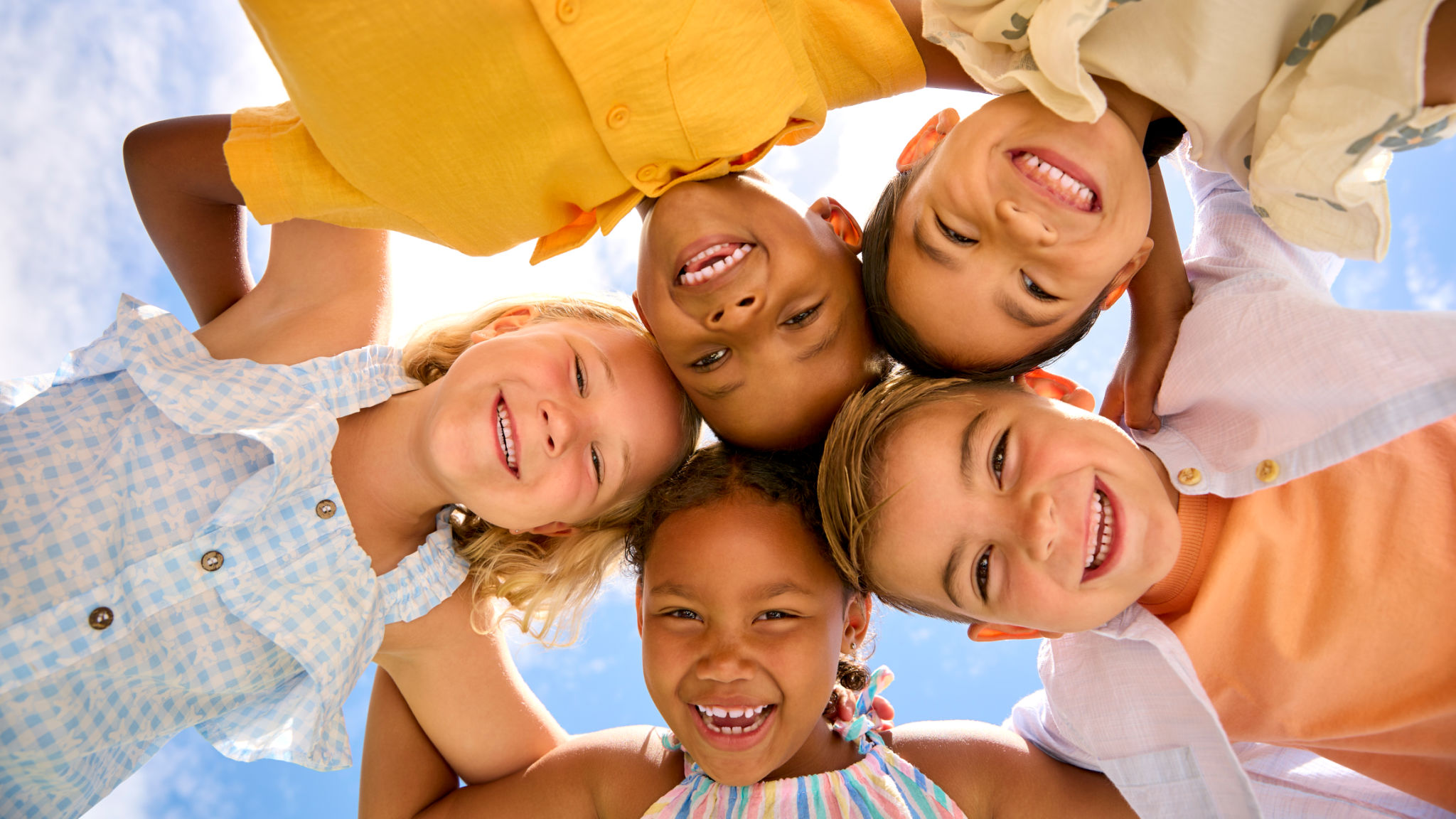 smiling kids playing