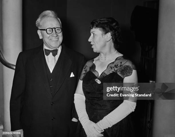 Deputy Leader of the Labour Party Herbert Morrison with his wife, businesswoman Edith , October 17th 1955.