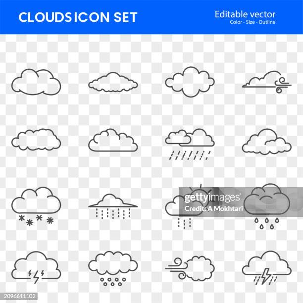 illustrazioni stock, clip art, cartoni animati e icone di tendenza di icône de nuage sur fond transparent. - nuage