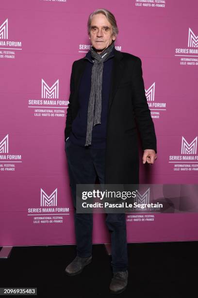 Jeremy Irons attends the "The Count Of Monte Cristo" By Mediawan : Photocall during the Series Mania Festival on March 19, 2024 in Lille, France.