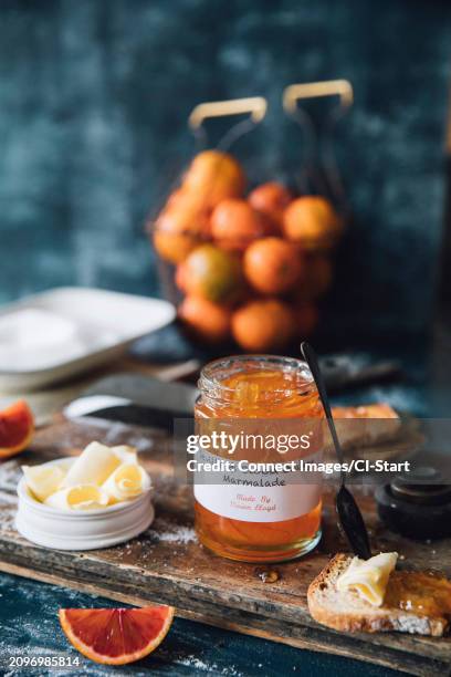 orange marmalade - marmellata di agrumi foto e immagini stock
