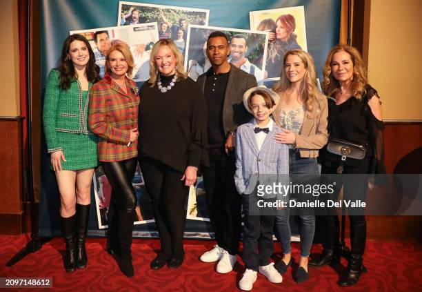 Ali Cobrin, Roma Downey, Karen Kingsbury, Brandon Hirsch, Asher Morrissette, Cassidy Gifford and Kathie Lee Gifford attend "The Baxters" special...