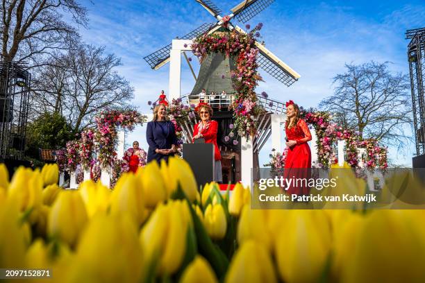 Princess Margriet of The Netherlands opens the 75th edition of the Keukenhof flower exhibition on March 19, 2024 in Lisse, Netherlands.