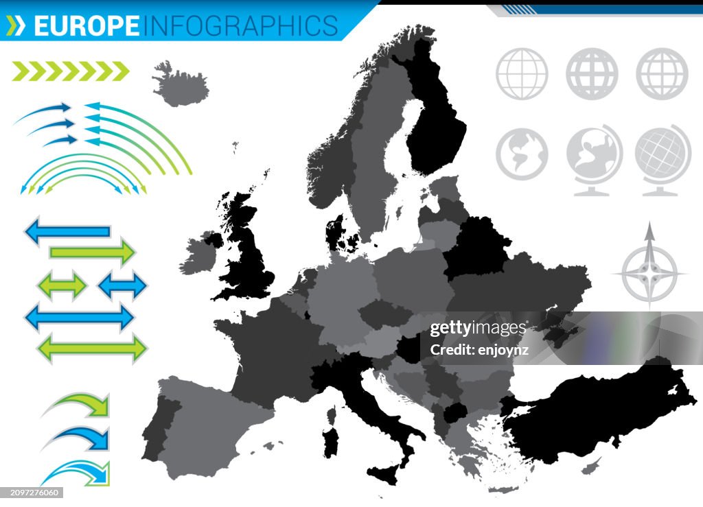 Europe Map Vector Illustration High-Res Vector Graphic - Getty Images