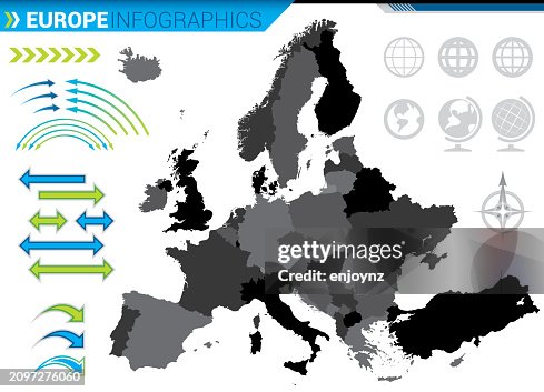 Europe Map Vector Illustration High-Res Vector Graphic - Getty Images