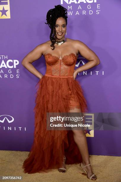 Brencia Berry, National Political Director, Democratic National Committee attends the 55th Annual NAACP Awards at Shrine Auditorium and Expo Hall on...