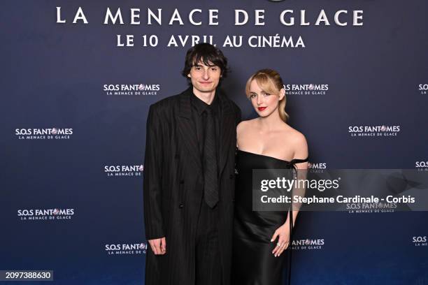 Finn Wolfhard and Mckenna Grace attend the "Ghostbusters: Frozen Empire - S.O.S. Fantômes : La Menace de Glace" Premiere at Le Grand Rex on March 19,...