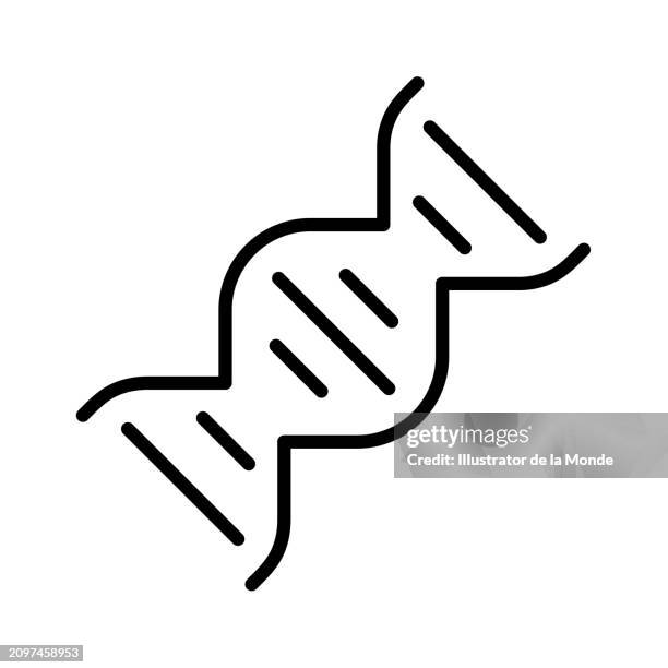 dna chain single line icon - dna test stock illustrations