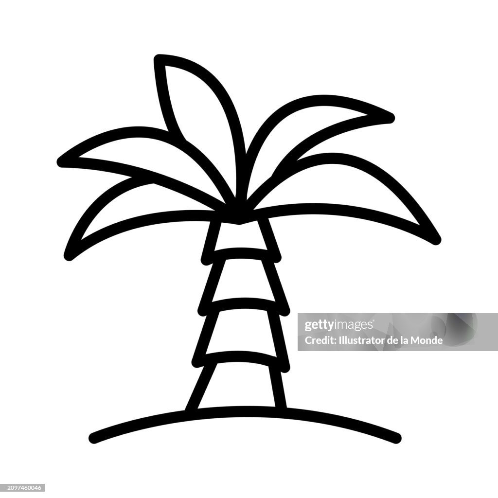 Tropic Island Single Line Icon