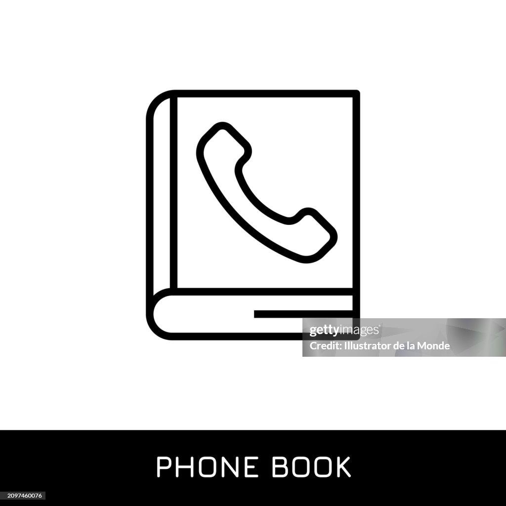 Telefonbuch einzeiliges Icon-Design