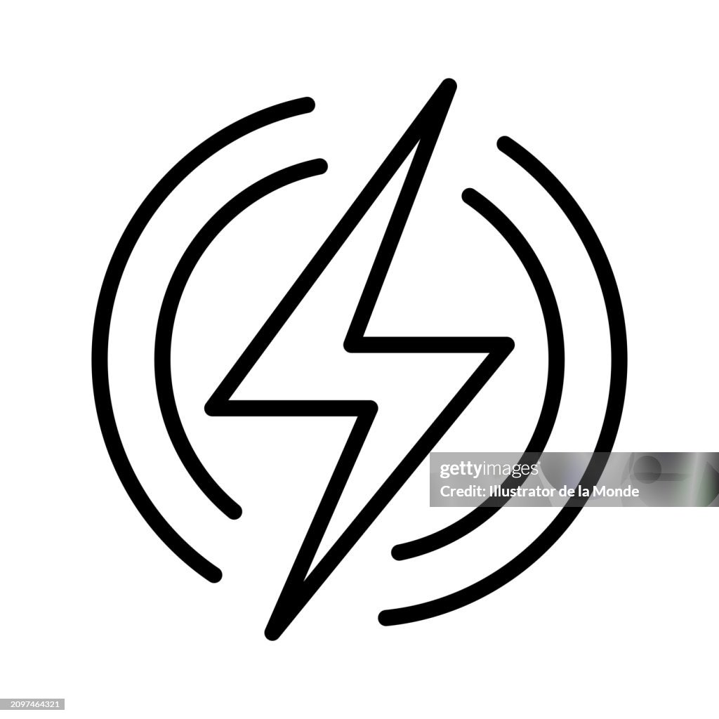 Lightning Single Line Icon