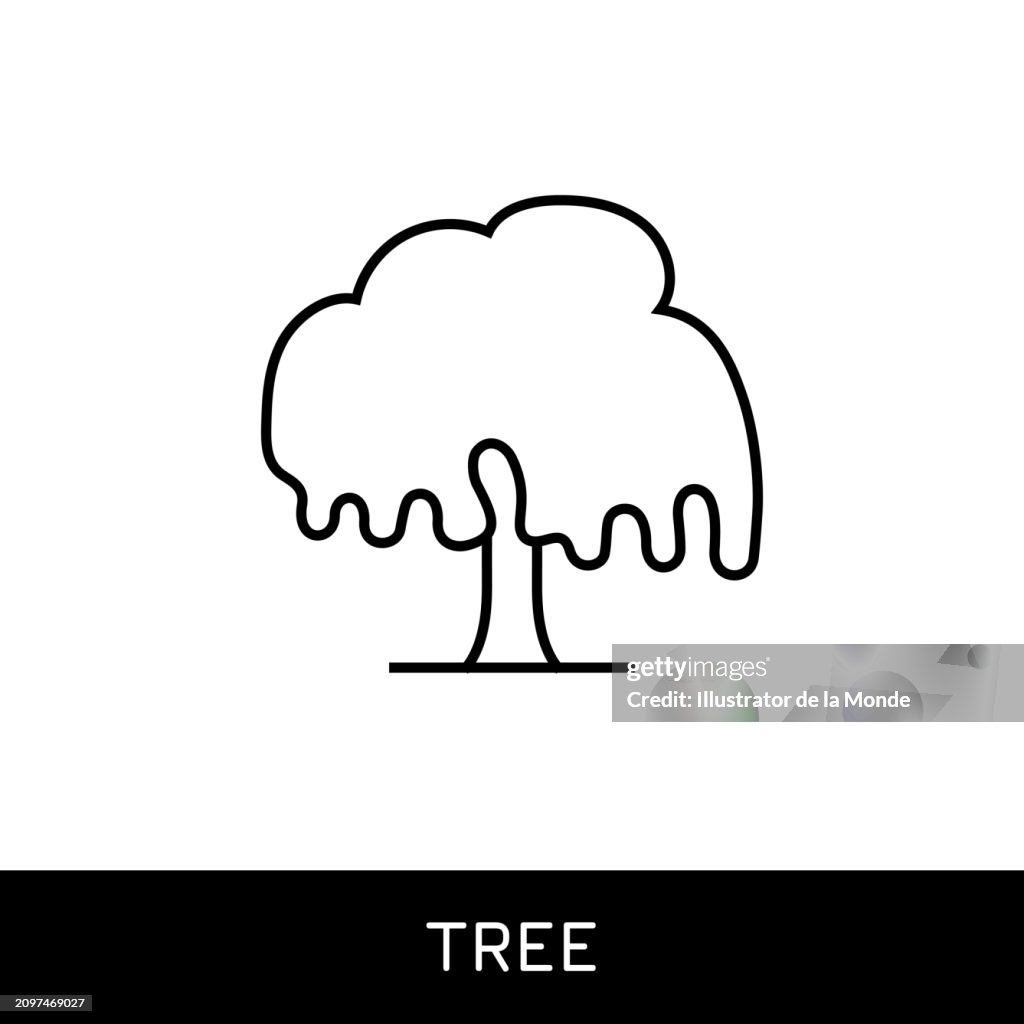Tree Single Line Icon Design