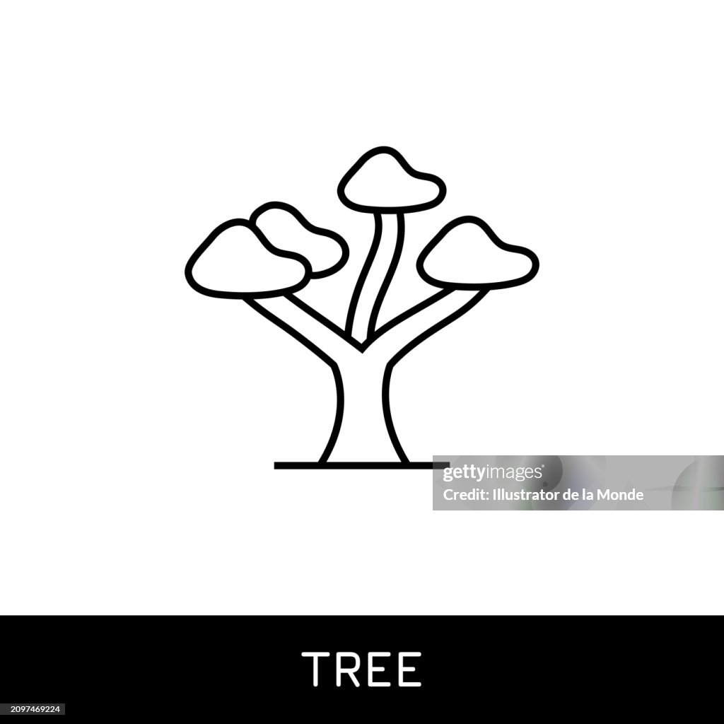 Conception d’icône d’arbre à ligne unique