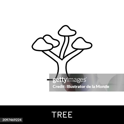 Tree Single Line Icon Design Tree Single Line Icon Design