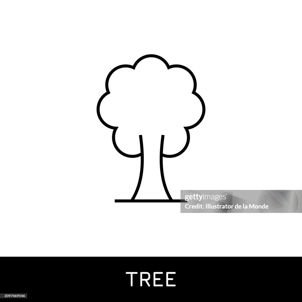 Tree Single Line Icon Design