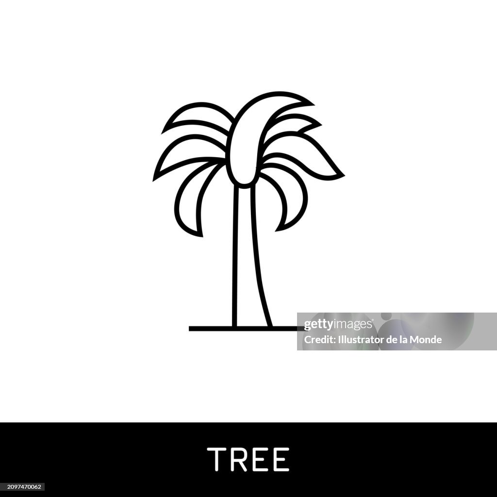 Tree Single Line Icon Design