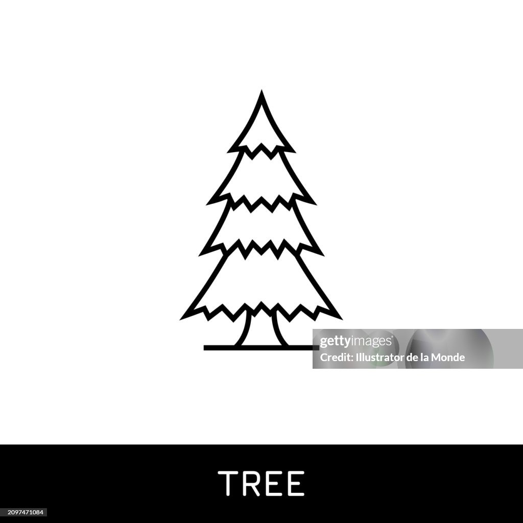 Conception d’icône d’arbre à ligne unique