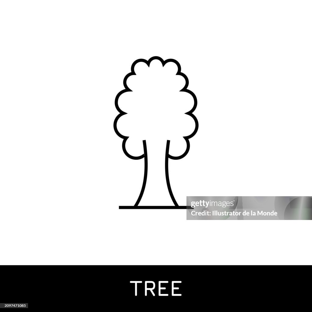 Tree Single Line Icon Design