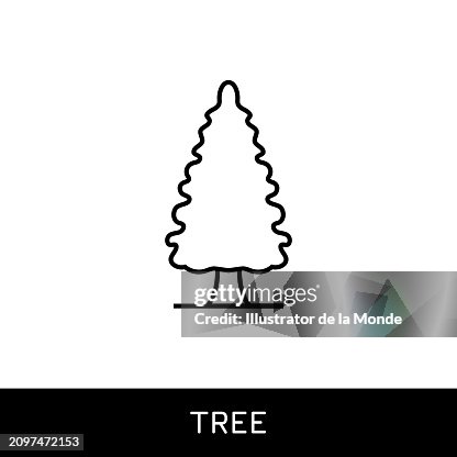 Tree Single Line Icon Design Tree Single Line Icon Design