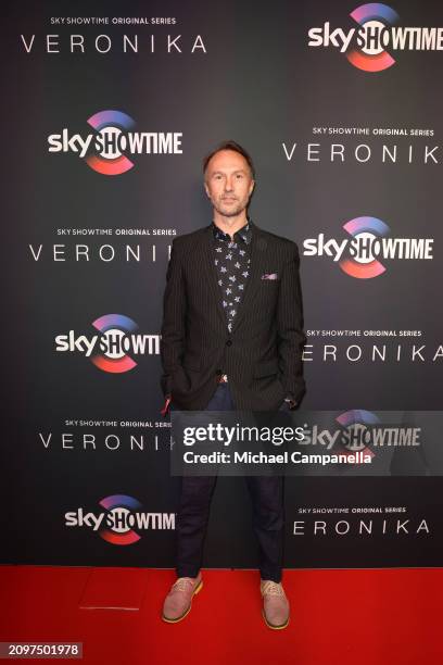 Olle Sarri attends the exclusive launch of new SkyShowtime Original Series, Veronika, hosted at Bio Fågel Blå Stockholm on March 19, 2024 in...