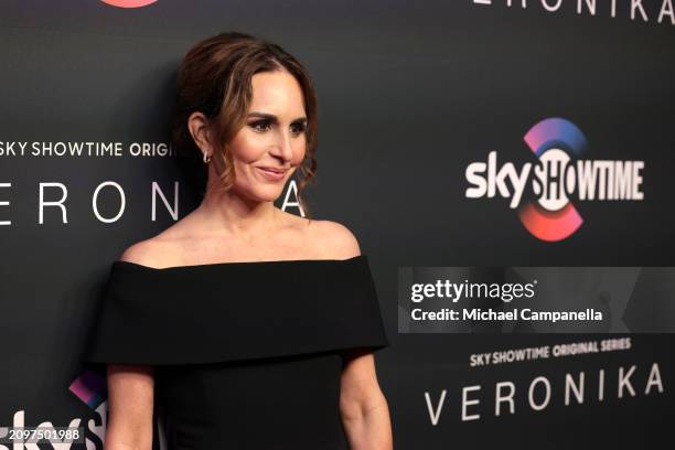 Alexandra Rapaport attends the exclusive launch of new SkyShowtime Original Series, Veronika, hosted at Bio Fågel Blå Stockholm on March 19, 2024 in...