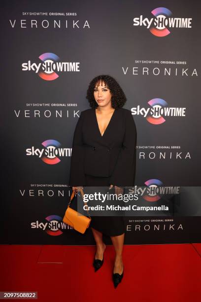 Nicole Kavander attends the exclusive launch of new SkyShowtime Original Series, Veronika, hosted at Bio Fågel Blå Stockholm on March 19, 2024 in...