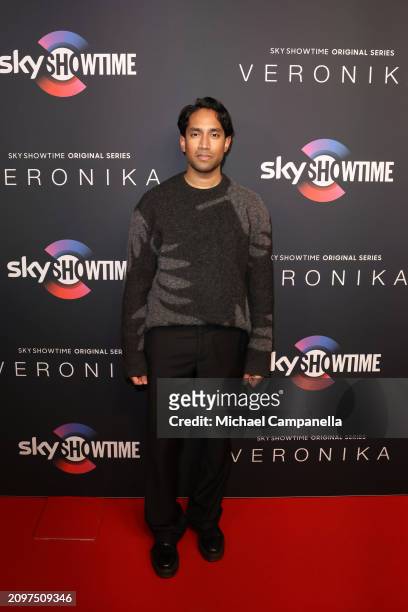 Samuel Astor attends the exclusive launch of new SkyShowtime Original Series, Veronika, hosted at Bio Fågel Blå Stockholm on March 19, 2024 in...