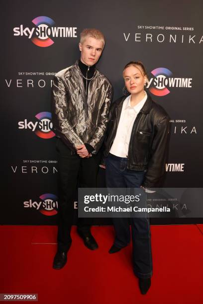 Edvin Ryding attends the exclusive launch of new SkyShowtime Original Series, Veronika, hosted at Bio Fågel Blå Stockholm on March 19, 2024 in...