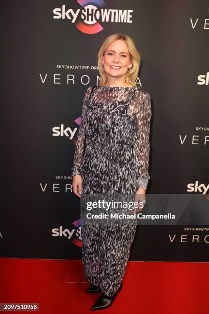 Henriette Skov attends the exclusive launch of new SkyShowtime Original Series, Veronika, hosted at Bio Fågel Blå Stockholm on March 19, 2024 in...
