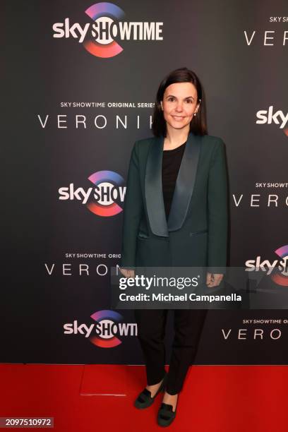 Hristina Georgieva attends the exclusive launch of new SkyShowtime Original Series, Veronika, hosted at Bio Fågel Blå Stockholm on March 19, 2024 in...