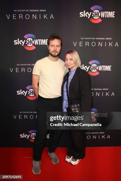Josua Enblom attends the exclusive launch of new SkyShowtime Original Series, Veronika, hosted at Bio Fågel Blå Stockholm on March 19, 2024 in...