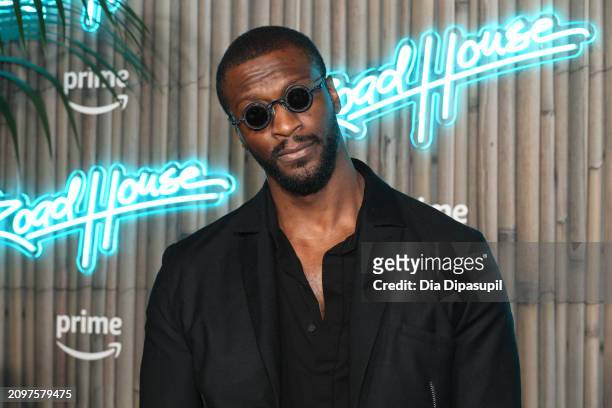 Aldis Hodge attends the "Road House" New York Premiere at Jazz at Lincoln Center on March 19, 2024 in New York City.