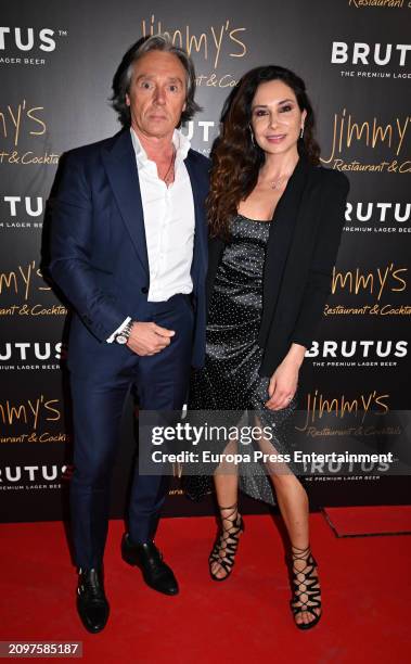 Isarel Bayon and Cristina Sainz attend the celebration of Juan Peña's 44th birthday at Jimmy's restaurant on March 19 in Madrid, Spain.